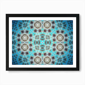 Abstraction Blue Watercolor And Alcohol Ink Pattern And Texture Art Print