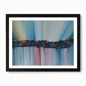 Abstract flowers blau Art Print