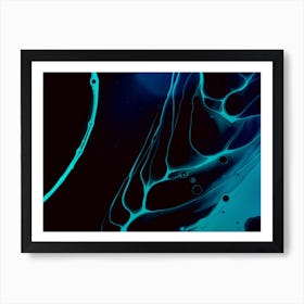 Blue And Black Abstract Painting 1 Art Print