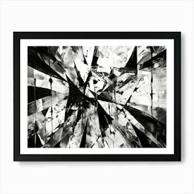 Shattered Illusions Abstract Black And White 3 Art Print