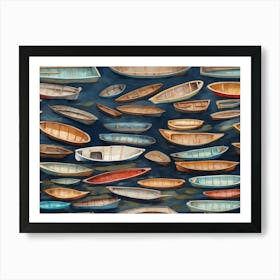 Many Boats Hamptons style Art Print