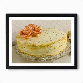 Cake With Roses Art Print