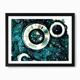 Circles On Water Emerald Abstraction Art Print