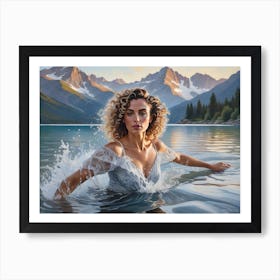 Woman In The Water Art Print