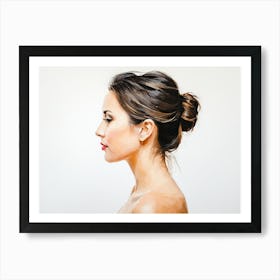 Side Profile Of Beautiful Woman Oil Painting 40 Art Print