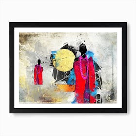 African Africa Art Painting Drawing Vintage Retro Illustration Design 06 Art Print