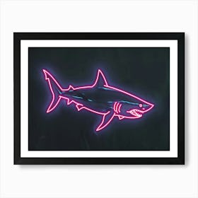 Neon Dark Red Whale Shark 5 Art Print