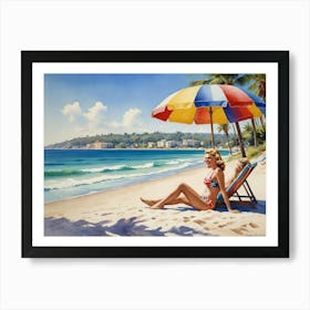 Relaxing at the Summer Beach  Art Print