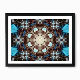 Blue Mosaic Cosmic Pattern Art Print