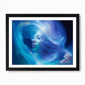 Woman With Blue Hair 1 Art Print