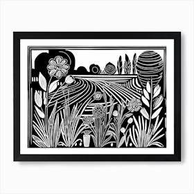 Lion cut inspired Black and white Garden plants & flowers art, Gardening art, Garden 224 Art Print