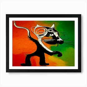 Dance With The Cat Art Print