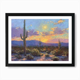 Western Sunset Landscapes Sonoran Desert 3 Art Print