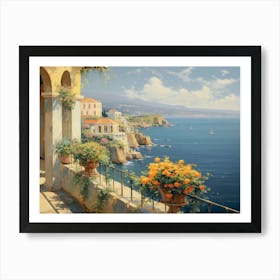 Balcony Overlooking The Sea 2 Art Print