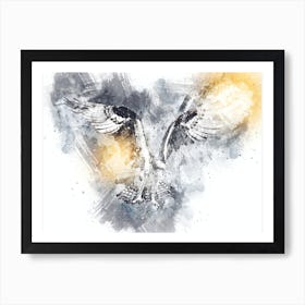 Eagle Art Illustration In A Photomontage Style 06 Art Print