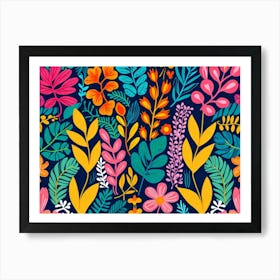 Colorful Floral Pattern 2 Art Print