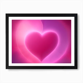 A Glowing Pink Heart Vibrant Horizontal Composition Art Print