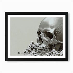 Skull In The Sand Art Print