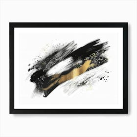 Gold And Black Abstract Painting 77 Art Print