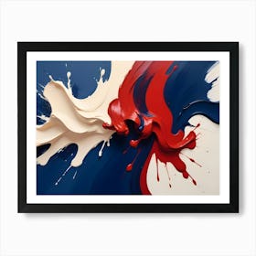 Abstract Image Of Flowing, Colorful Paint Creating A Dynamic And Energetic Visual Art Print