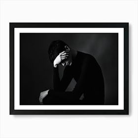 Black And White Portrait Of A Man 1 Art Print