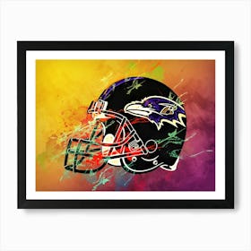 Baltimore Ravens Helmet Abstract Art Print