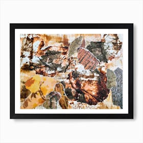 Brown Collage, Mixed Media Art Print