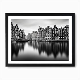 Black And White Photograph Of Amsterdam 1 Art Print