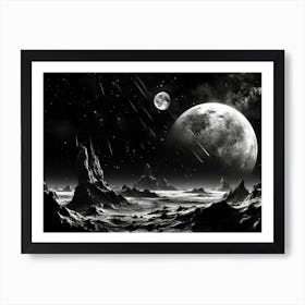 Space Abstract Black And White 7 Art Print