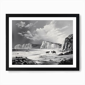 A Horse Oil Painting In Navagio Beach (Shipwreck Beach), Greece, Landscape 2 Art Print