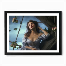 Upscaled A Girl Sitting On A Branch Surrounded By Apples In The St Ff96653e Dfd8 4170 Bfcc 403e8061aabf Art Print