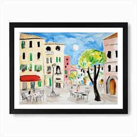 Reggio Emilia Italy Cute Watercolour Illustration 4 Poster