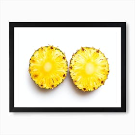 Pineapples Isolated On White Background Art Print