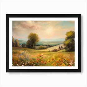 Printable Wall Art, Vintage Landscape, Farmhouse Wall Decorations, Vintage Landscape Oil Painting.24 Poster