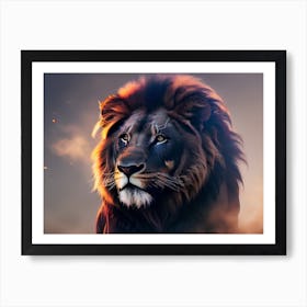 Lion dark Art Print