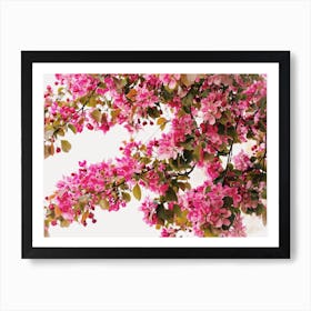 Dark Pink Flower Tree Art Print
