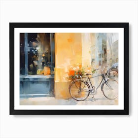 Bicycle In Front Of A Shop Art Print