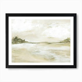 Perfect View - Neutral Earth Tone Abstract Landscape Painting Art Print