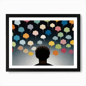 Man Looking At Clouds Art Print