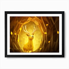 Deer In A Cave Art Print