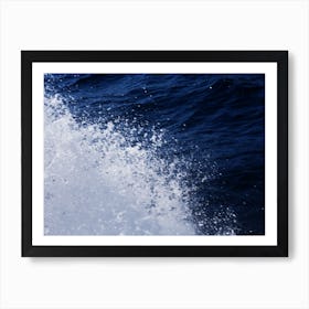 Water Splashes Sea White Deep Blue Waves italy italia italian photo photography art travel Art Print