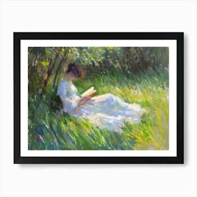 Girl Reading A Book 3 Art Print