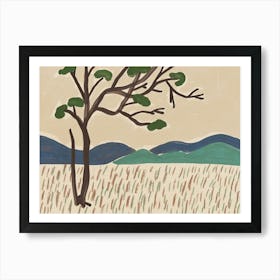 Tree In A Field Art Print