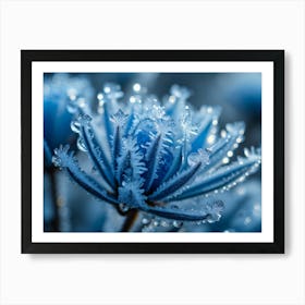 Icy Microcosm Frozen Reality Captured In Macro Photography Frost Patterns Covering Minute Flora C Art Print