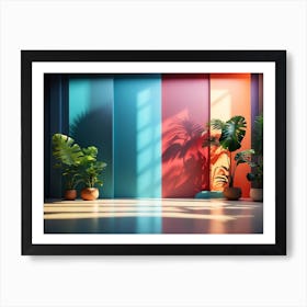 Colorful Delight Room With Plants Art Print