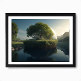 Landscape With A Sphere Art Print