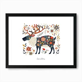 Little Floral Caribou 1 Poster Art Print