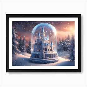 Snow Castle In A Glass Dome Art Print
