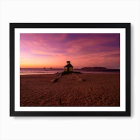 Pink And Purple Beach Skies Art Print