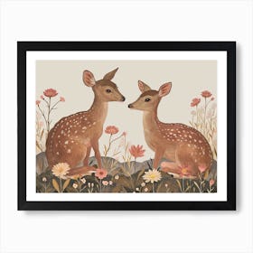 Floral Animal Illustration Deer 9 Art Print